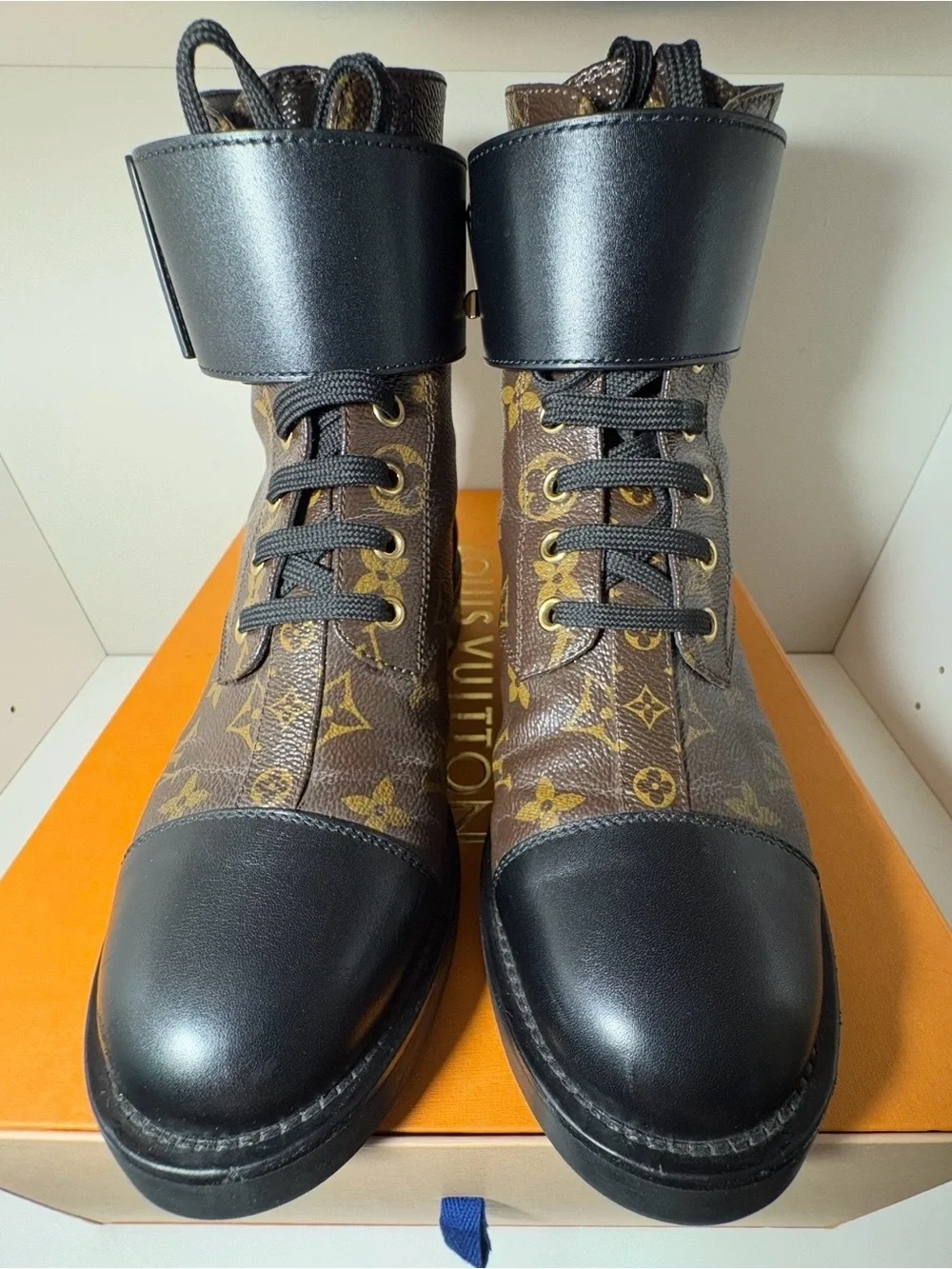 Louis Vuitton Wonderland Flat Ranger Monogram Combat Boots